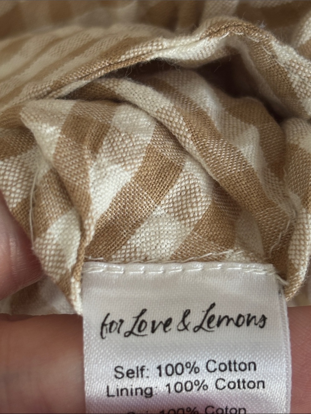 NWT S For Love & Lemons That’s Amor tan Gingham Mini Dress sweetheart corset - Picture 11 of 12